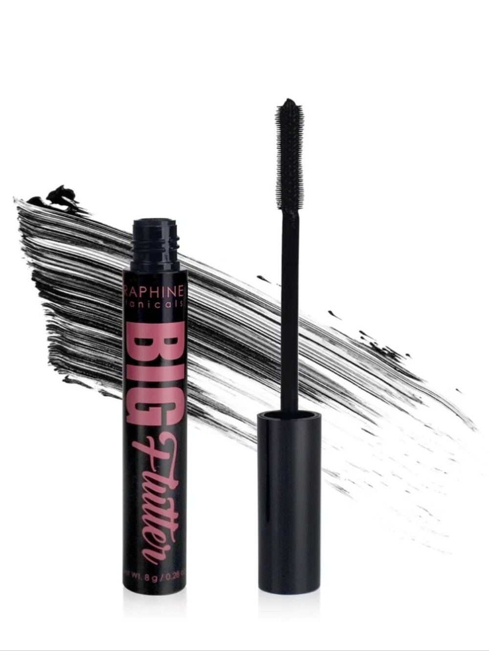 Seraphine Botanicals Big Flutter Waterproof Lifting Mascara: Onyx, .28oz, Sealed